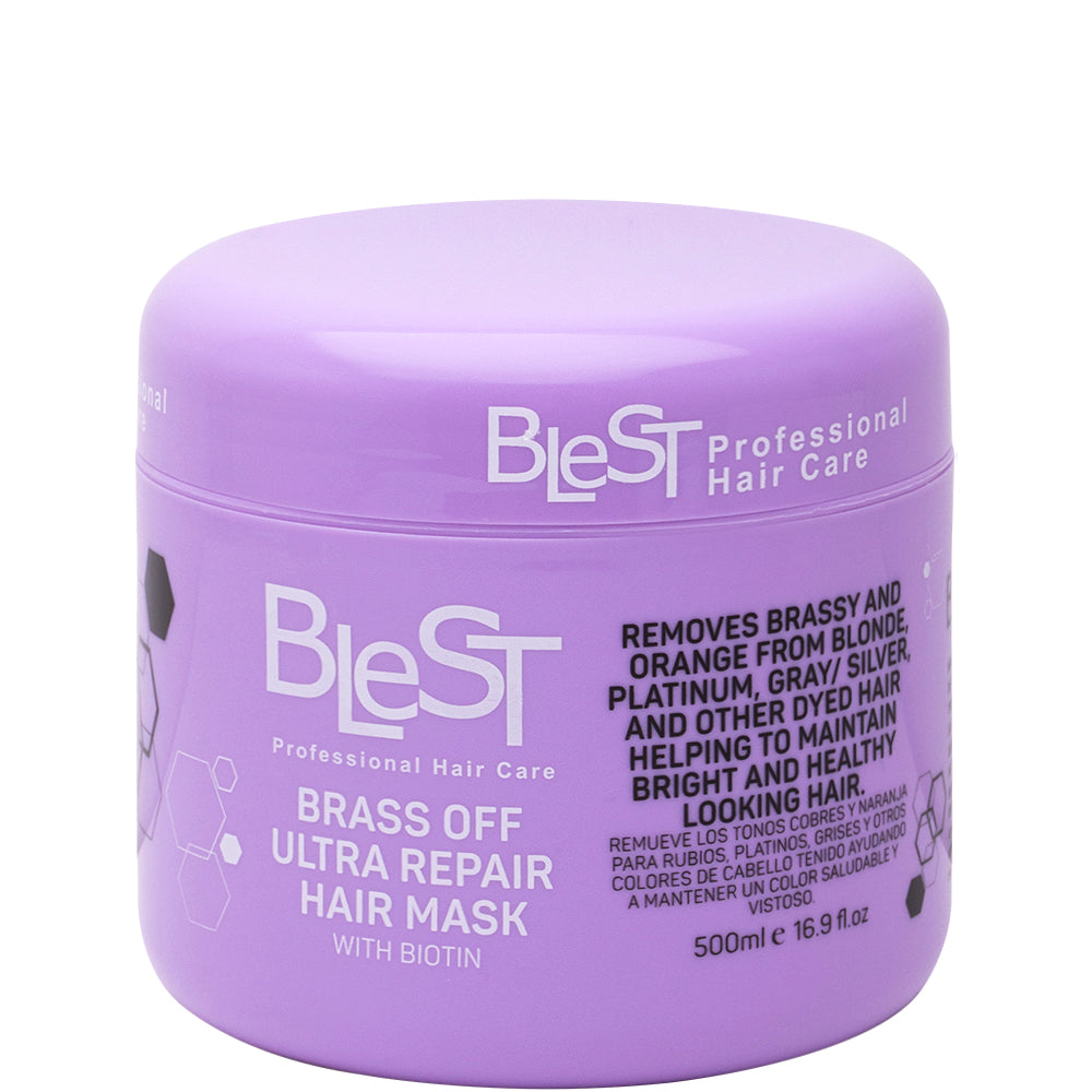 BLEST Professional Hair Care – Brass Off Ultra Repair Hair Mask with Biotin