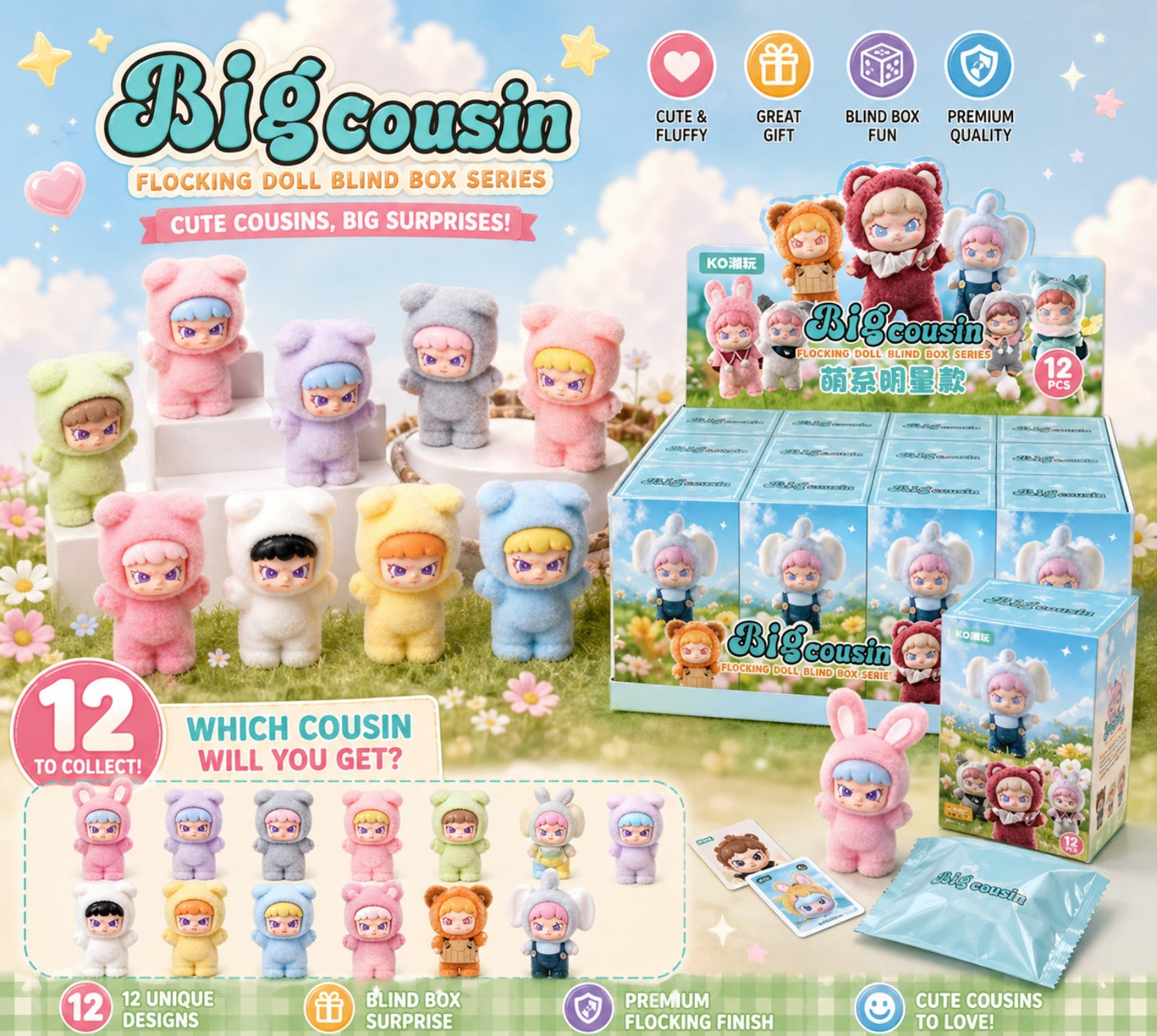 Big Cousin Flocking Doll Blind Box