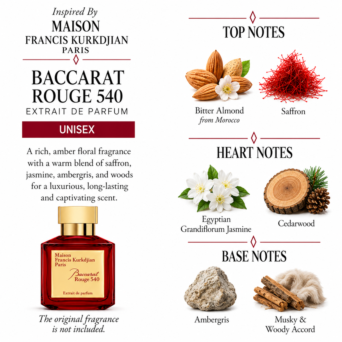Inspired by Maison Francis Kurkdjian's - Baccarat Rouge 540 Extrait