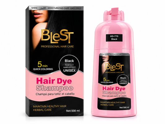 BLEST - Professional Hair Care Hair Dye Shampoo – Black