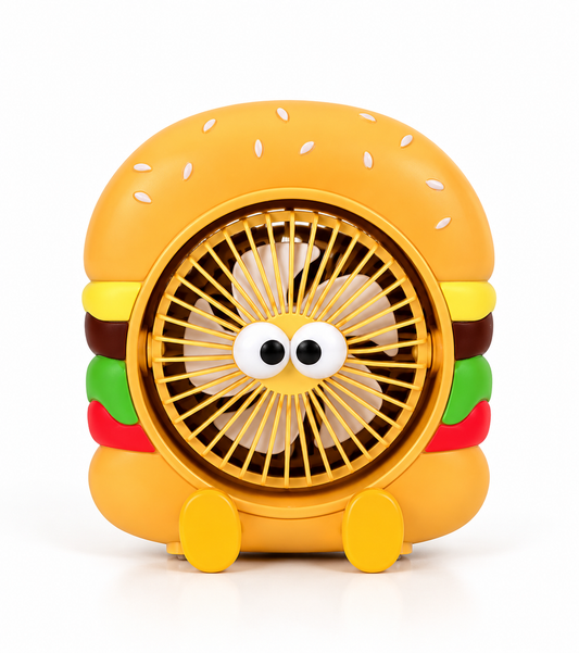 Cartoon Hamburger USB Rechargeable Mini Fan