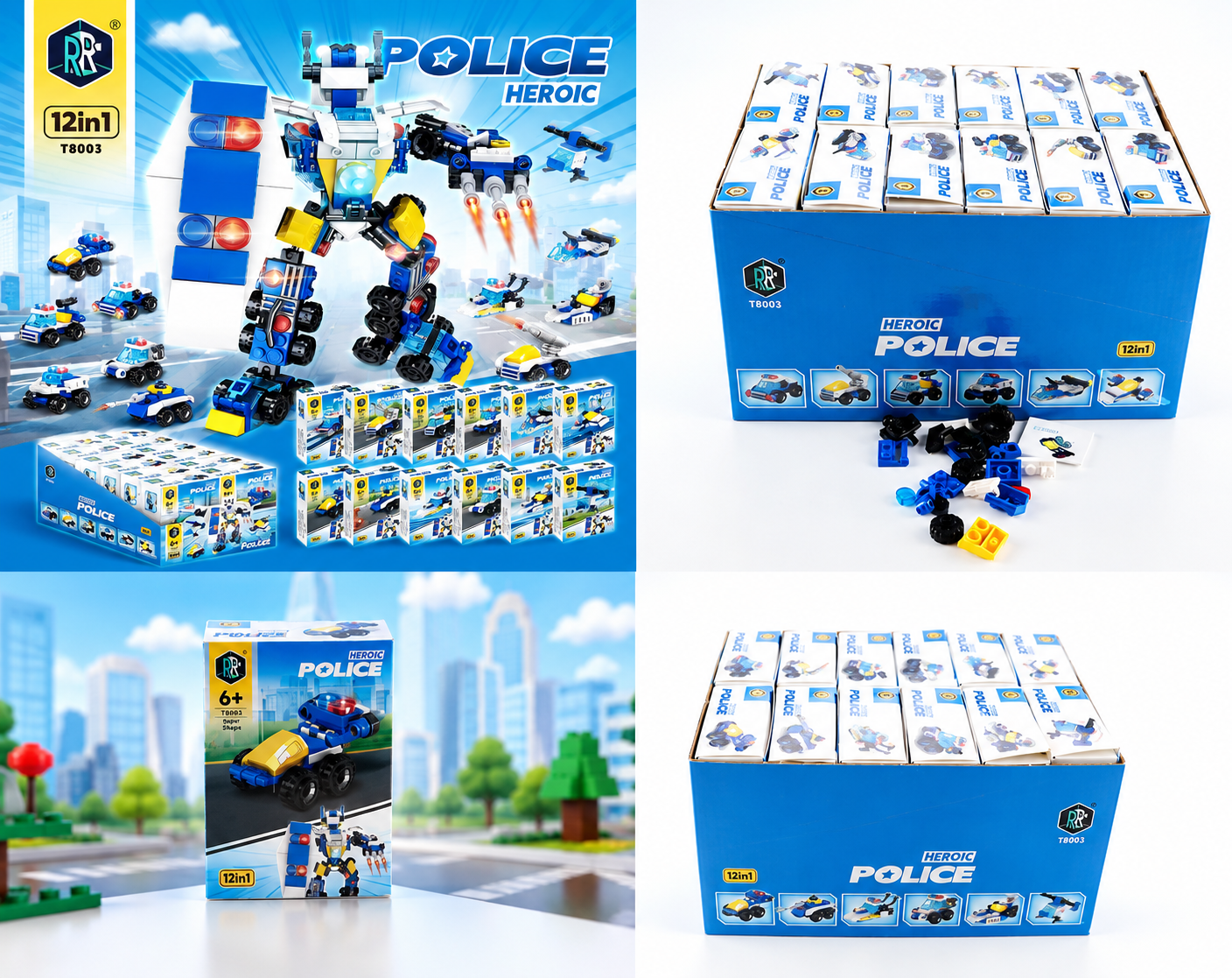 12-in-1 Heroic Police Mystery Building Block Set