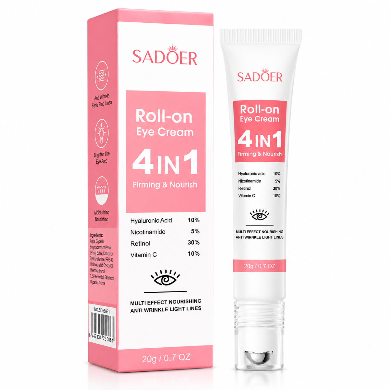 SADOER - 4 in 1 Roll-On Eye Cream