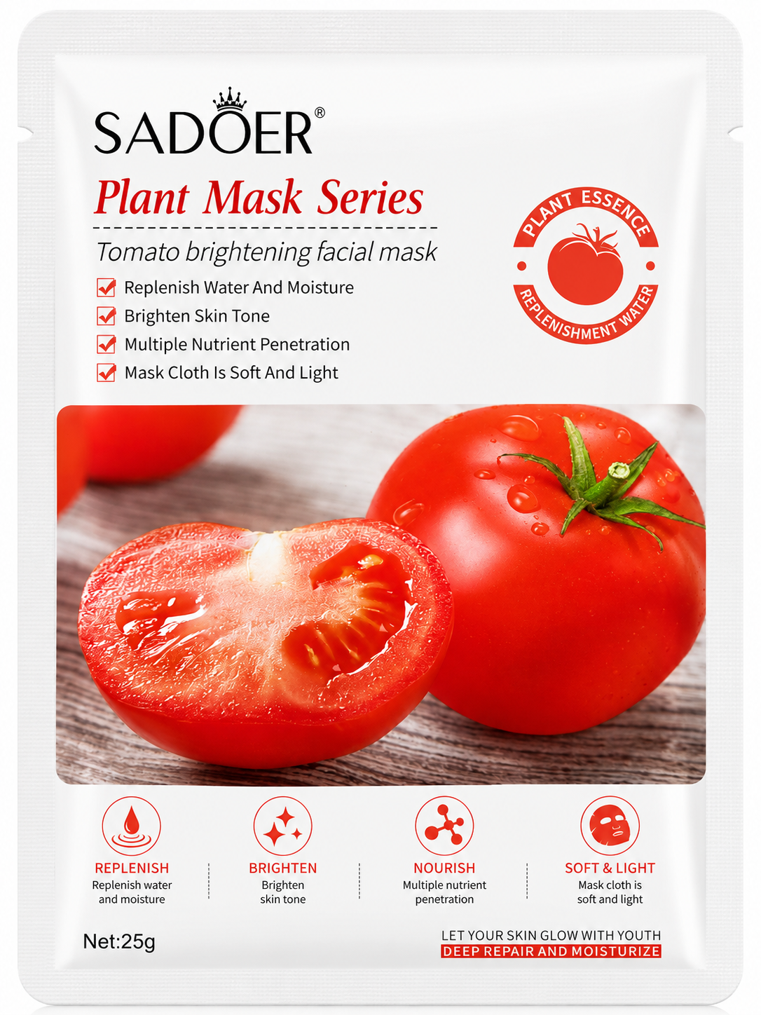 SADOER - Plant Mask Series – Tomato Brightening Facial Mask