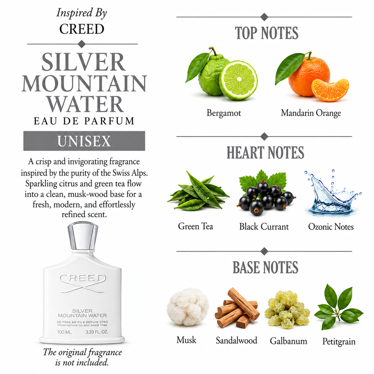 Inspired by Creed - Silver Mountain Water