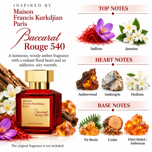 Inspired by Maison Francis Kurkdjian's - Baccarat Rouge 540
