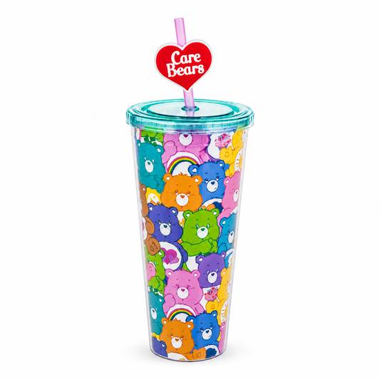 CARE BEARS - Travel Tumbler with Reusable Straw Topper – 24 oz