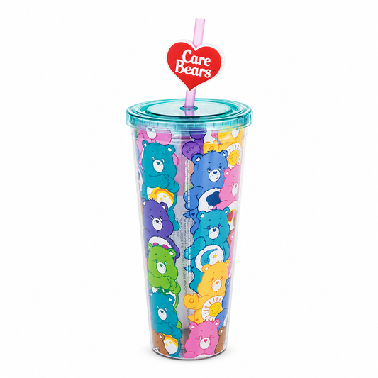 CARE BEARS - Travel Tumbler with Reusable Straw Topper – 24 oz