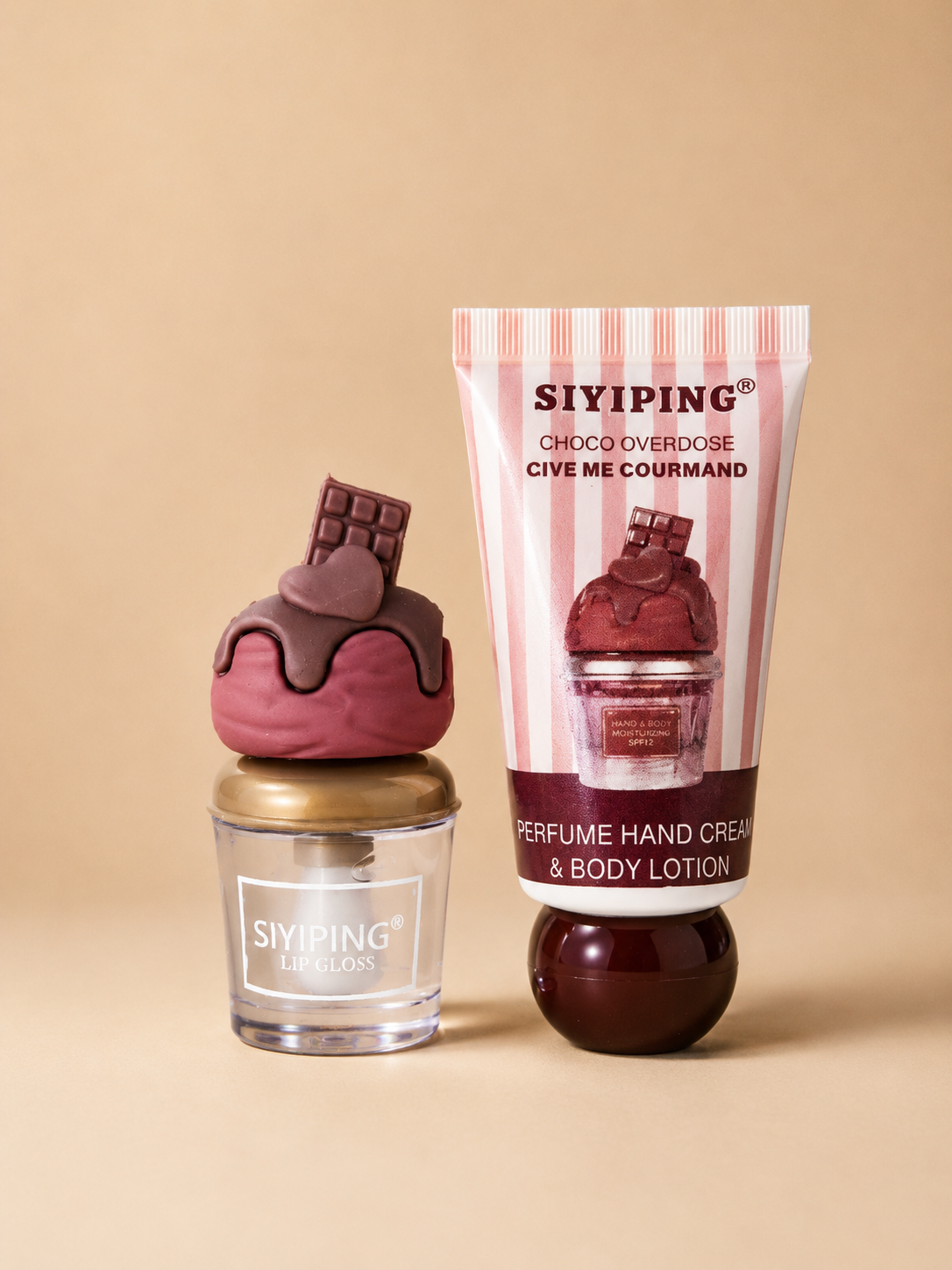SIYIPING - Lip Gloss & Body Lotion Set