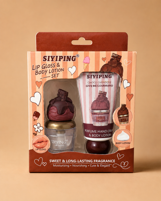 SIYIPING - Lip Gloss & Body Lotion Set