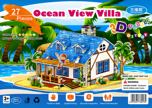 Ocean View Villa 3D Puzzle – 27 Pieces