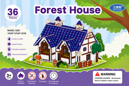 Forest House 3D Puzzle – 36 Pieces
