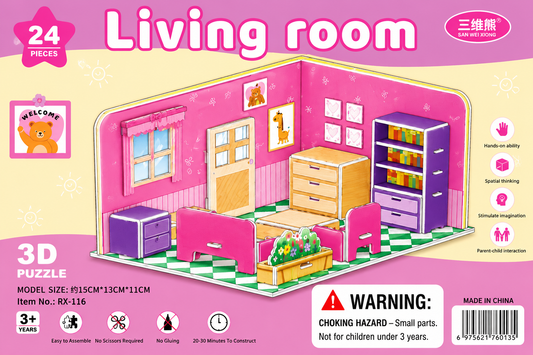 Living Room 3D Puzzle – 24 Pieces