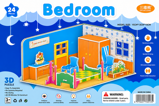 Bedroom 3D Puzzle – 24 Pieces