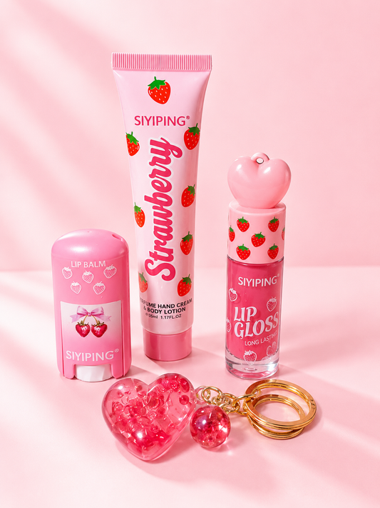 SIYIPING - Strawberry Fragrance & Lip Care Set