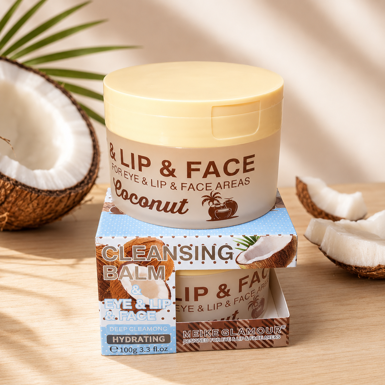 MEIKE GLAMOUR - Coconut Cleansing Balm for Eyes, Lips & Face