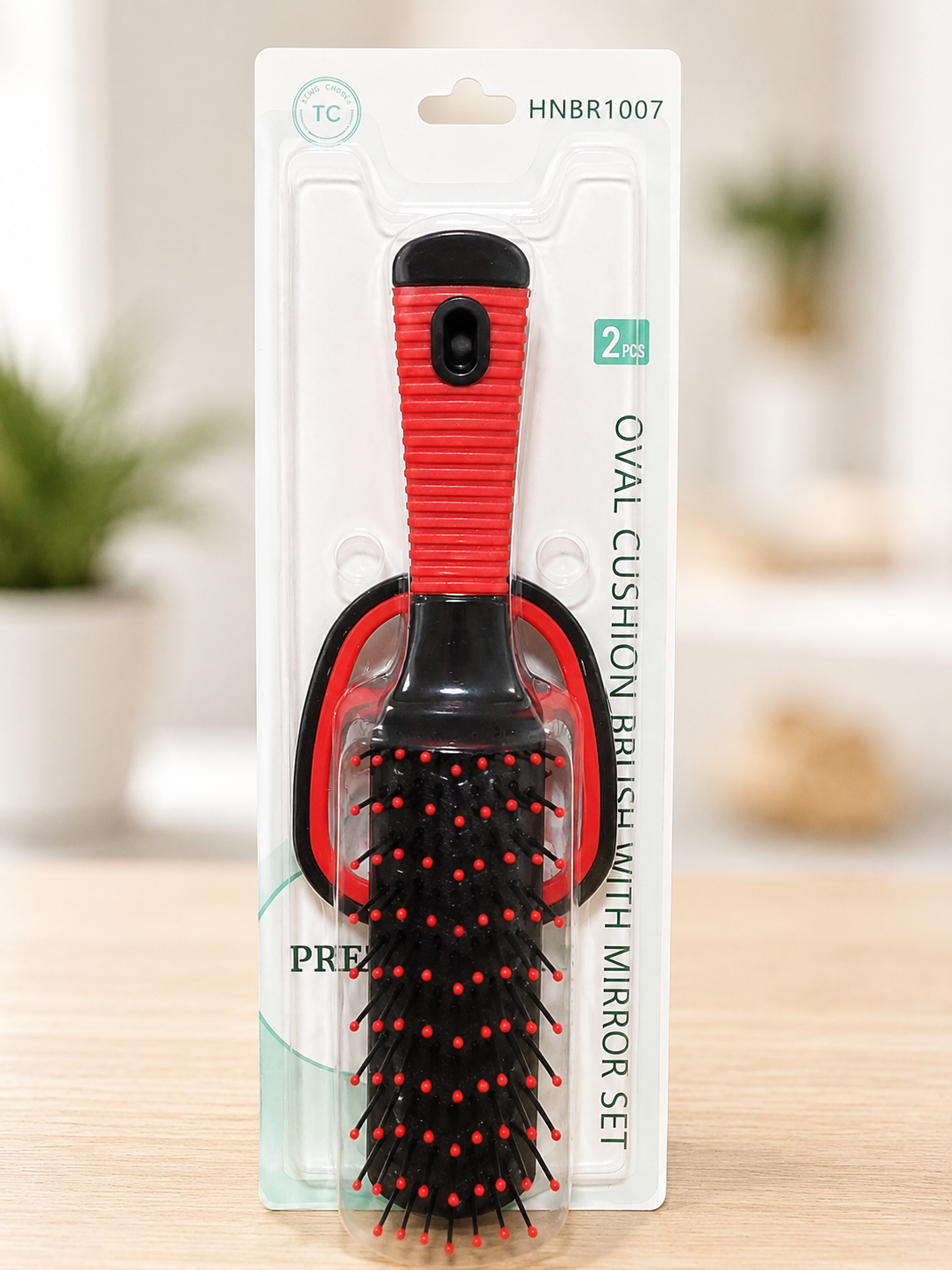 PRETTY - Oval Cushion Hair Brush &amp; Mirror Set