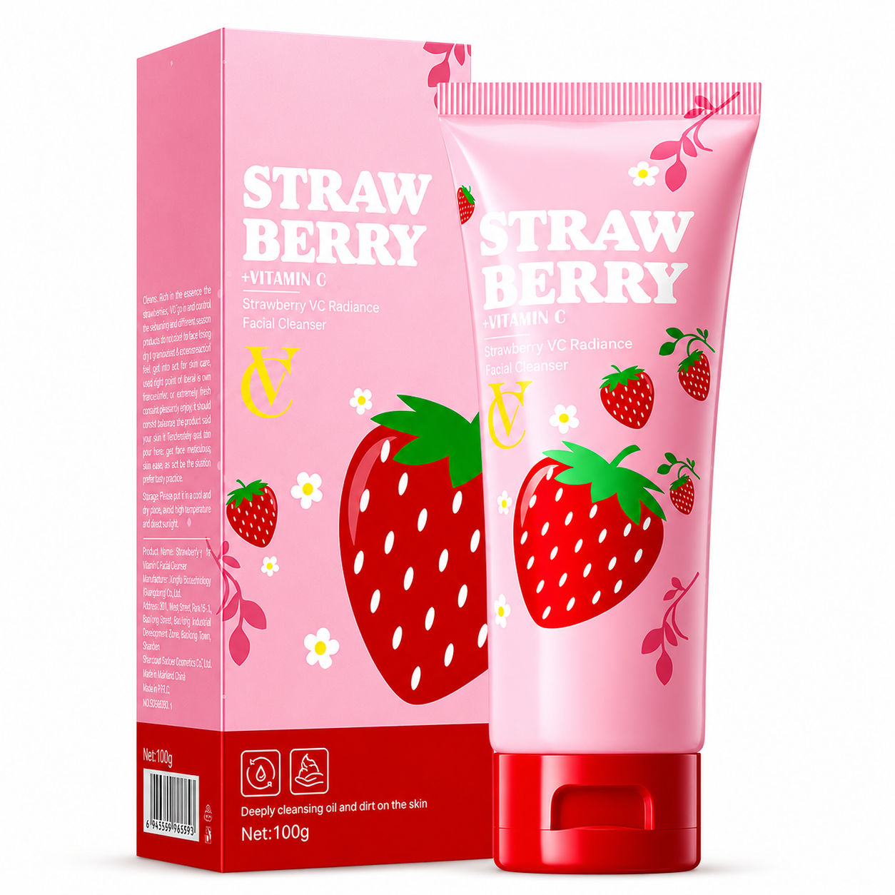 SADOER - Strawberry + Vitamin C Radiance Facial Cleanser