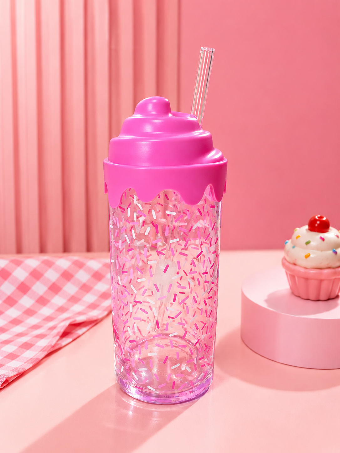 16oz Sweet Treats Glass Tumbler w/ Straw