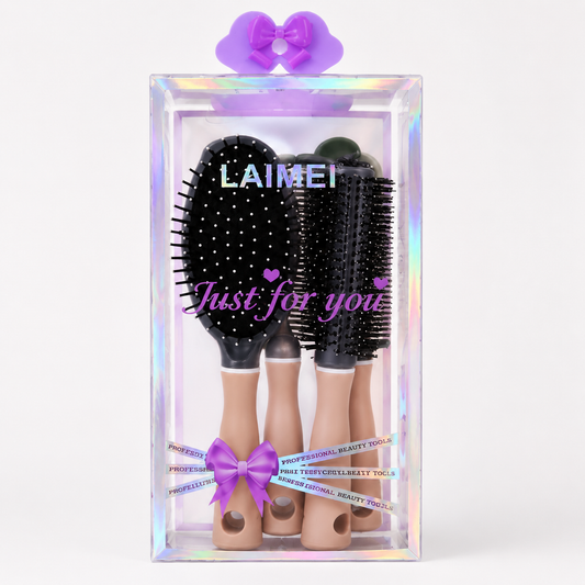 LAIMEI - 4 Piece Professional Hairbrush Set