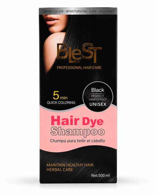 BLEST - Professional Hair Care Hair Dye Shampoo – Black