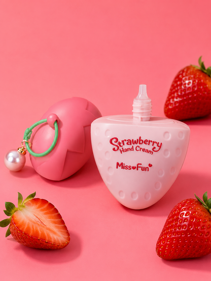MISS FUN - Strawberry Hand Cream Keychain