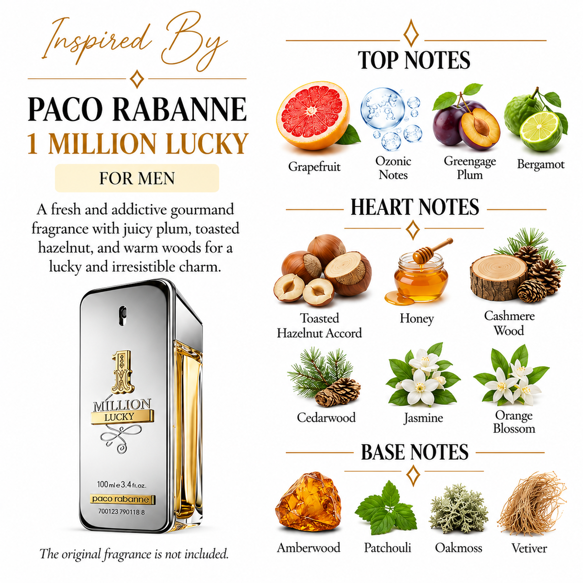 Inspired by Paco Rabanne - 1 Million Lucky