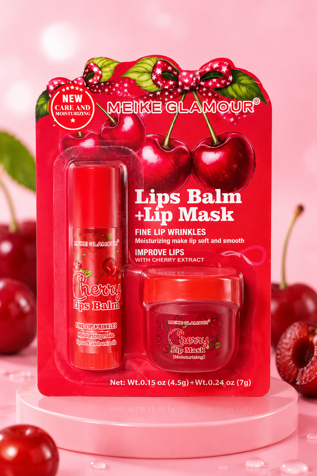 MEIKE GLAMOUR - Cherry Lip Balm & Lip Mask Set