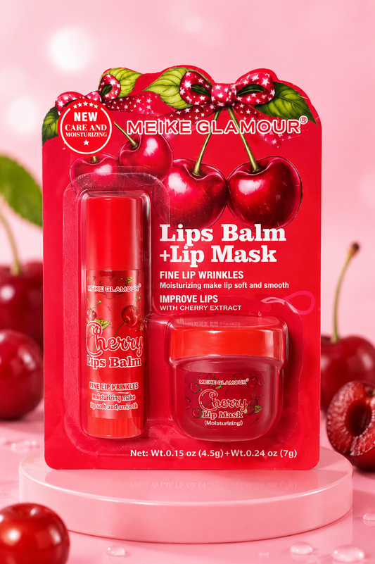 MEIKE GLAMOUR - Cherry Lip Balm & Lip Mask Set